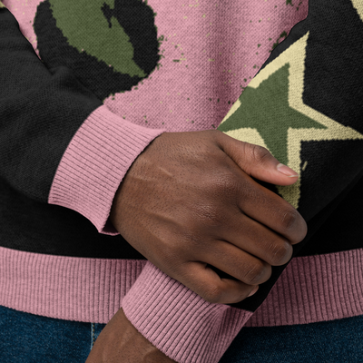 CZT FEMME Star Knitted Crew Neck Sweater
