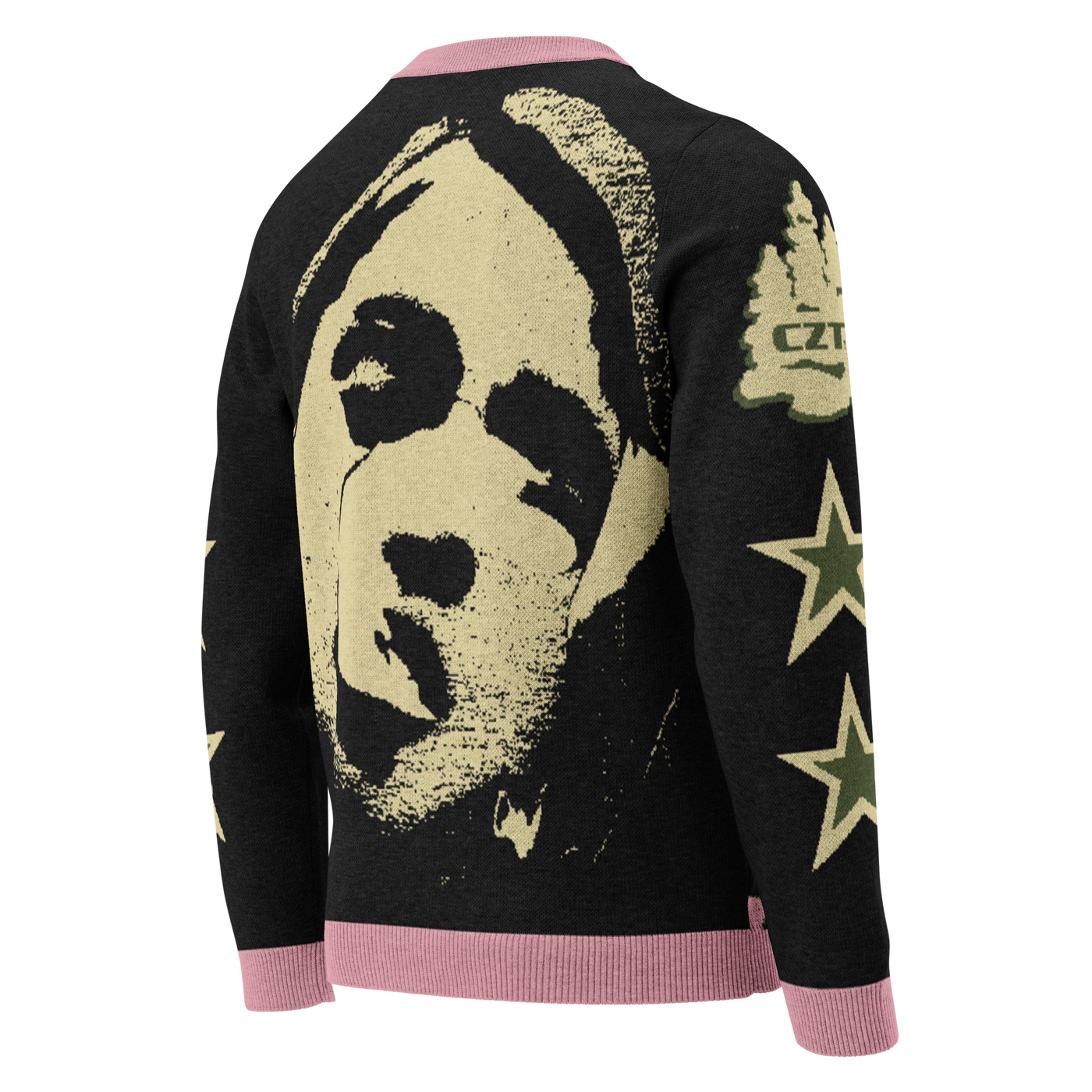 CZT FEMME Star Knitted Crew Neck Sweater
