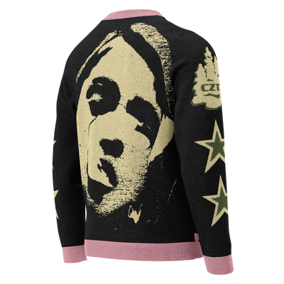 CZT FEMME Star Knitted Crew Neck Sweater