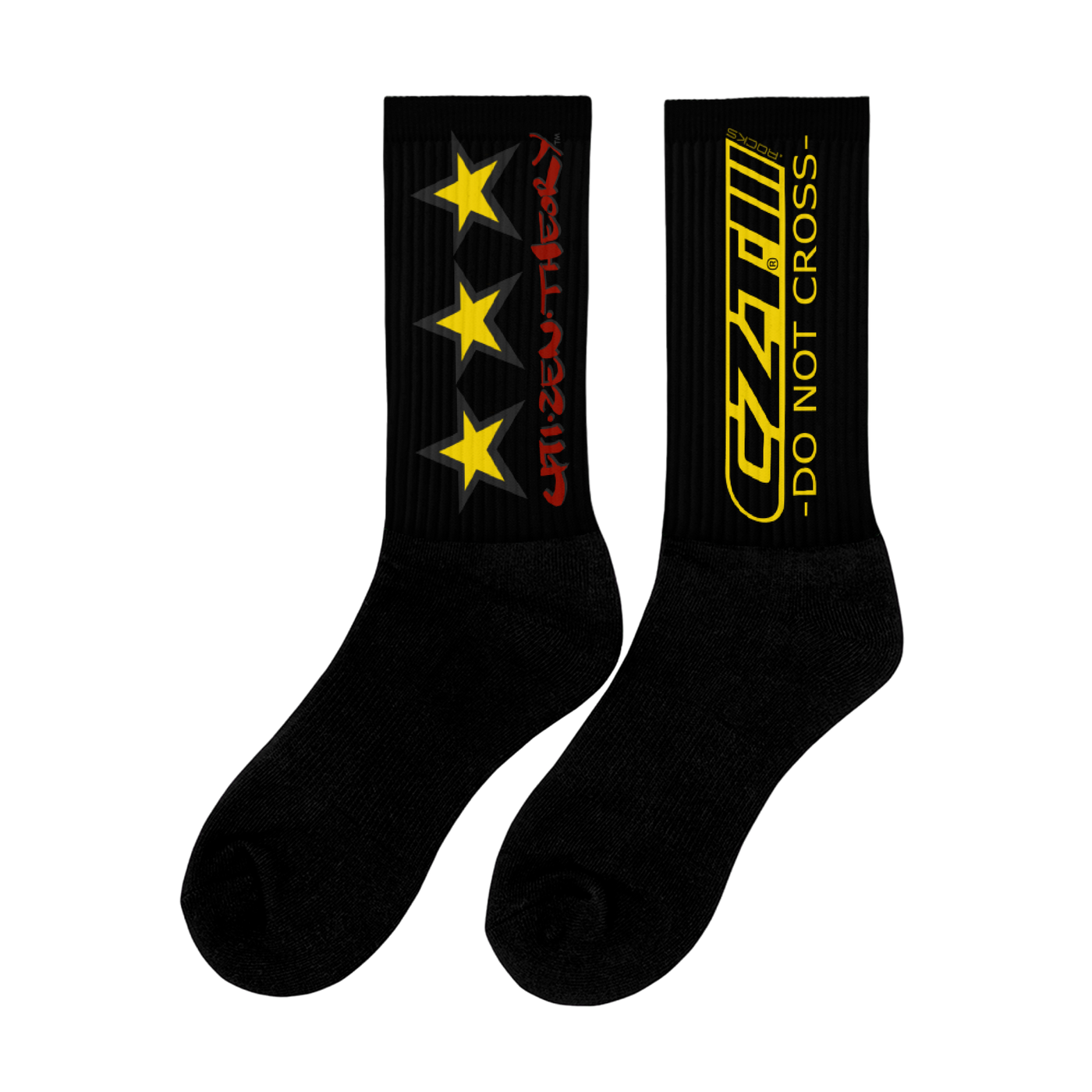 CZT DNC STAR Black Bottom Sublimation Comfy Socks