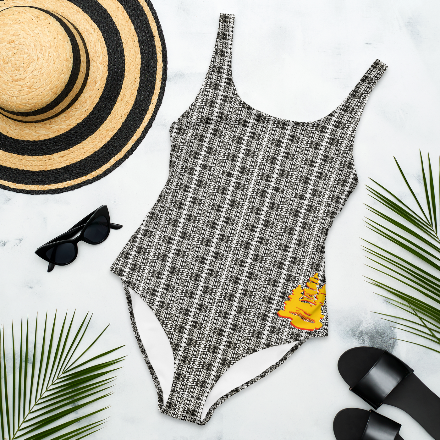 CZT Tribal Print One-Piece Swimsuit