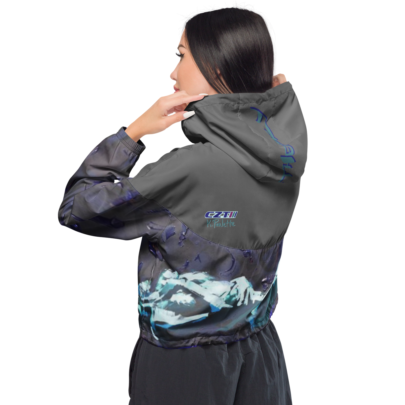 CZT x KP - MOVIN’ The MOUNTAINS- Women’s Cropped Windbreaker