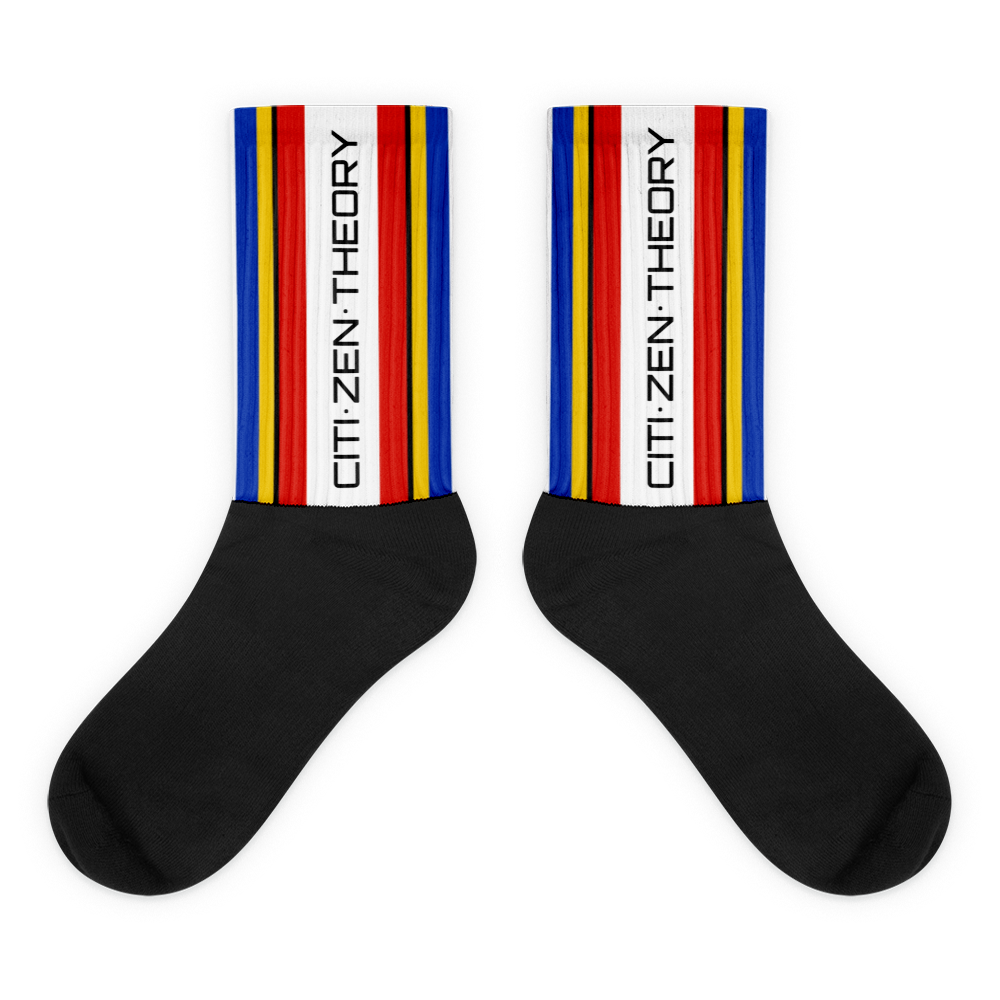 CZT VERT Stripes Black Bottom Sublimation Socks
