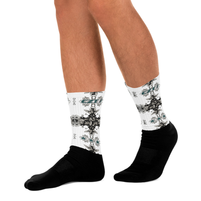 CZT FLORAL Herringbone Black Bottom Sublimation Socks