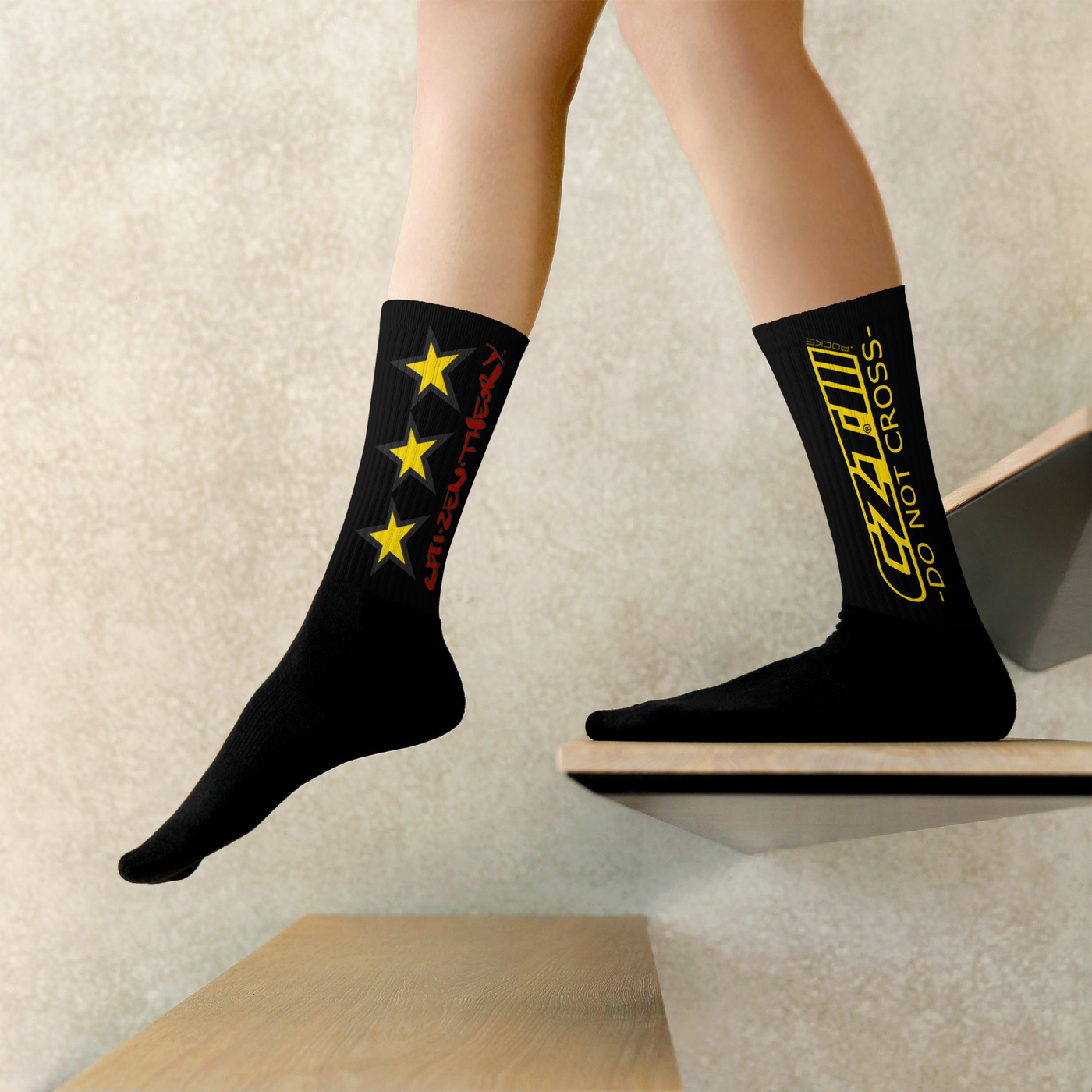 CZT DNC STAR Black Bottom Sublimation Comfy Socks