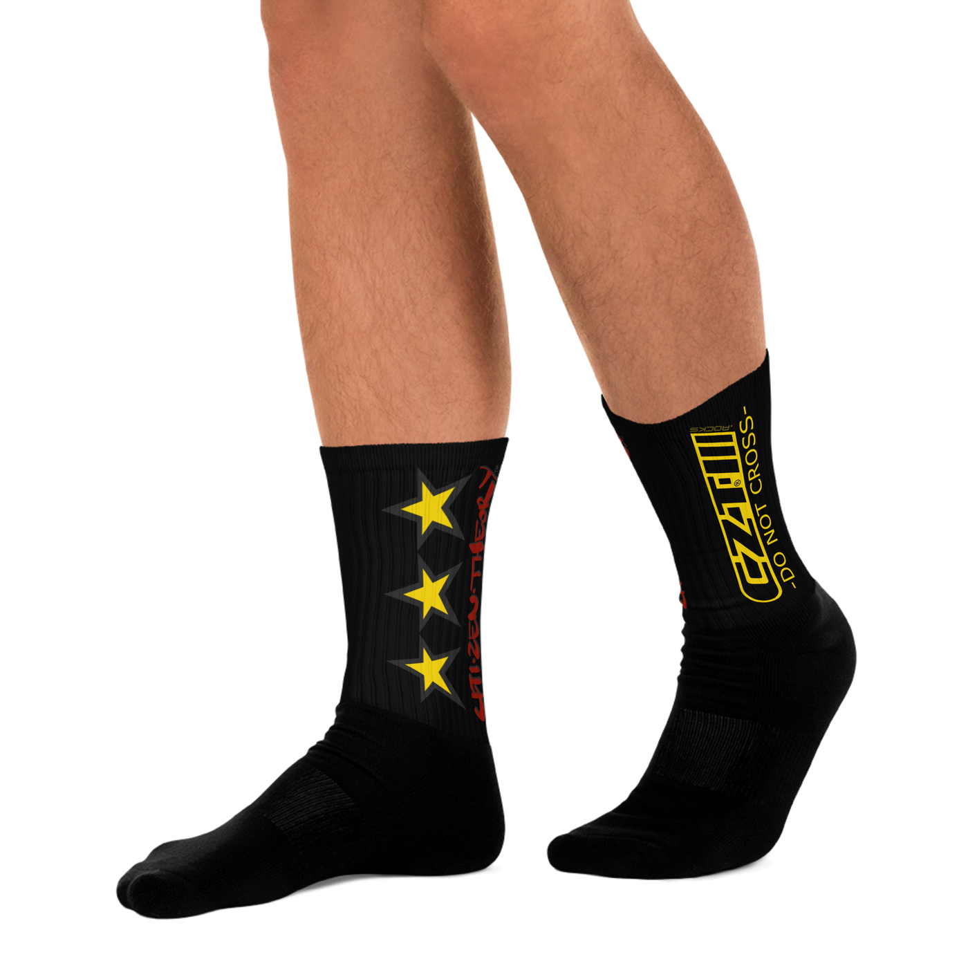 CZT DNC STAR Black Bottom Sublimation Comfy Socks