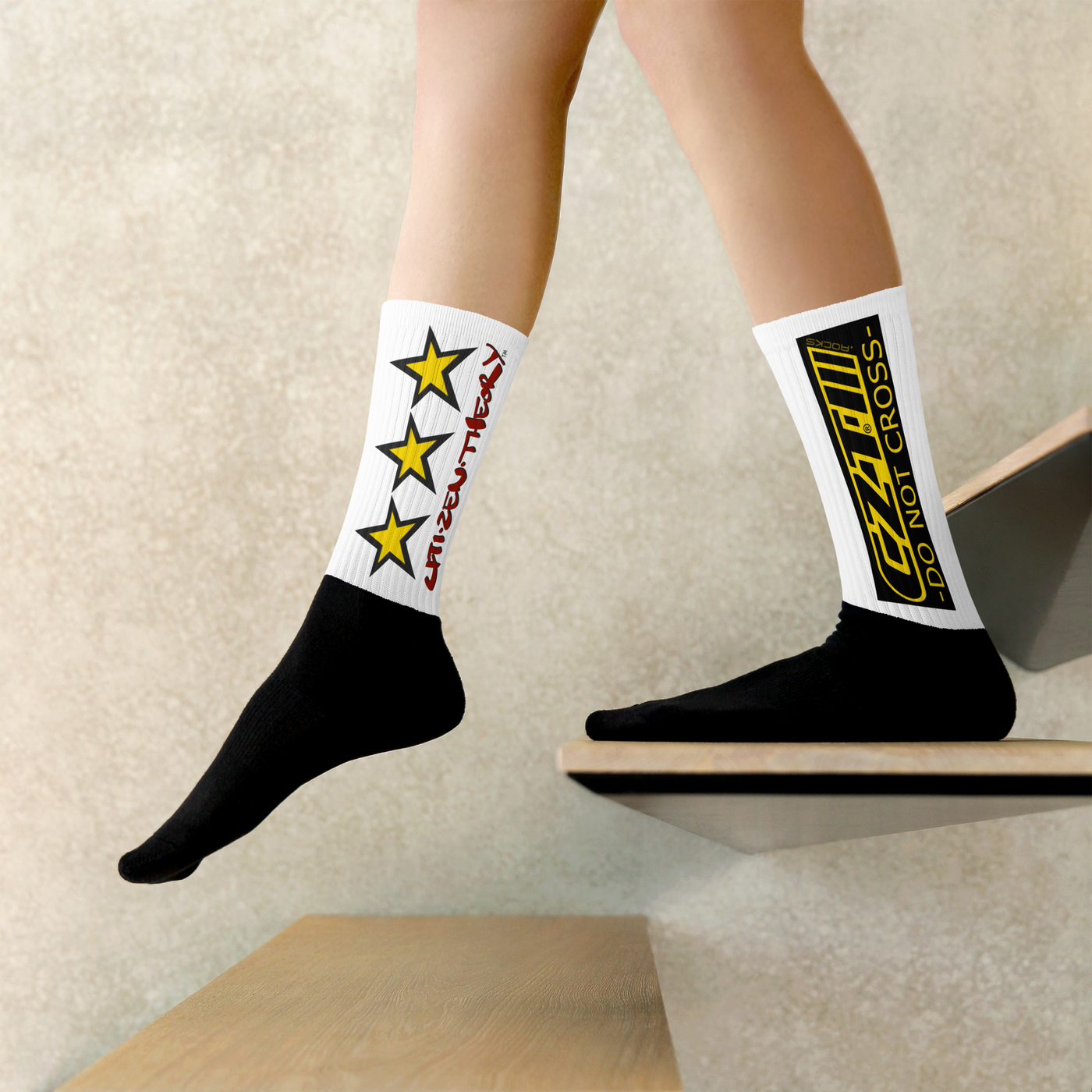 CZT DNC STAR Black Bottom Sublimation Comfy Socks