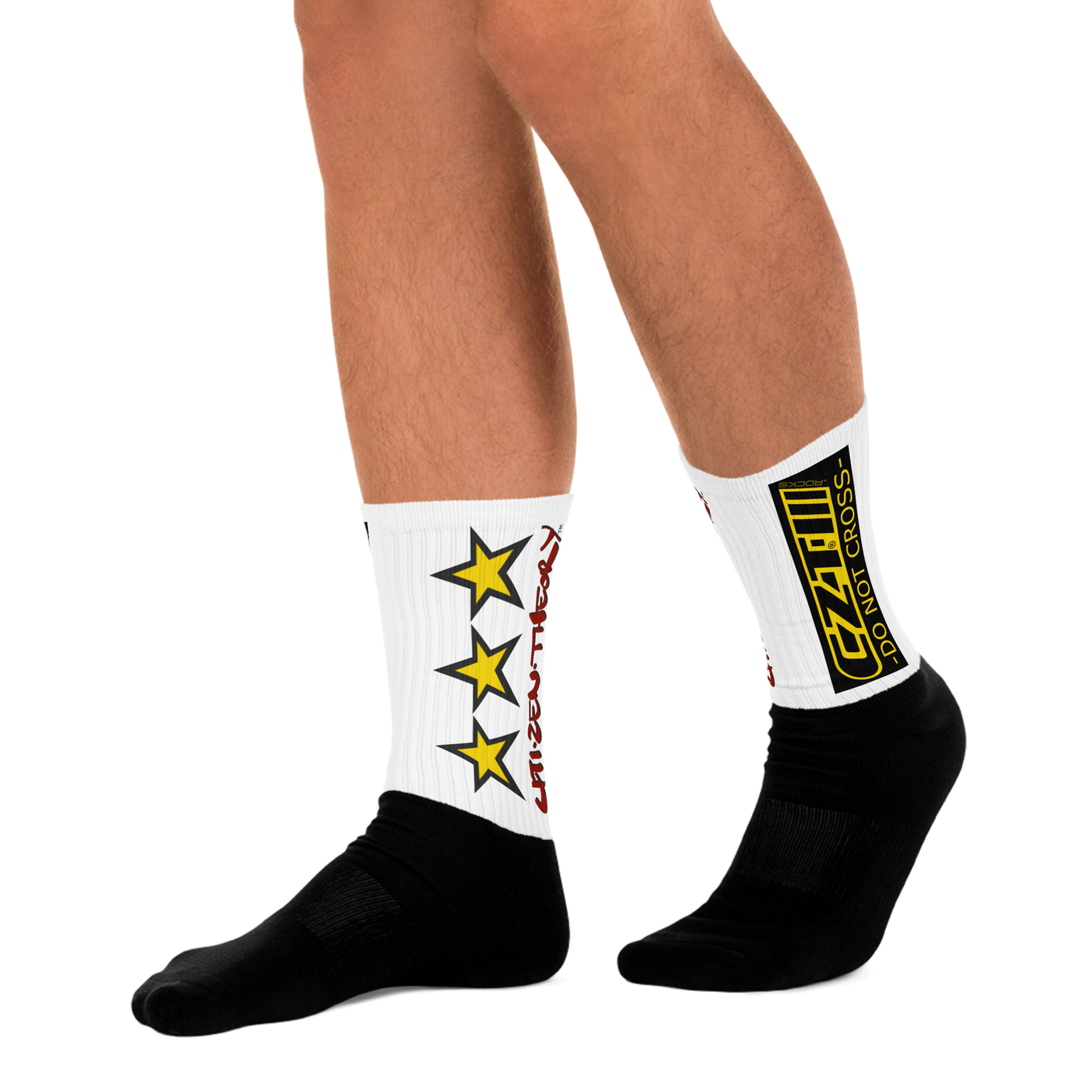 CZT DNC STAR Black Bottom Sublimation Comfy Socks