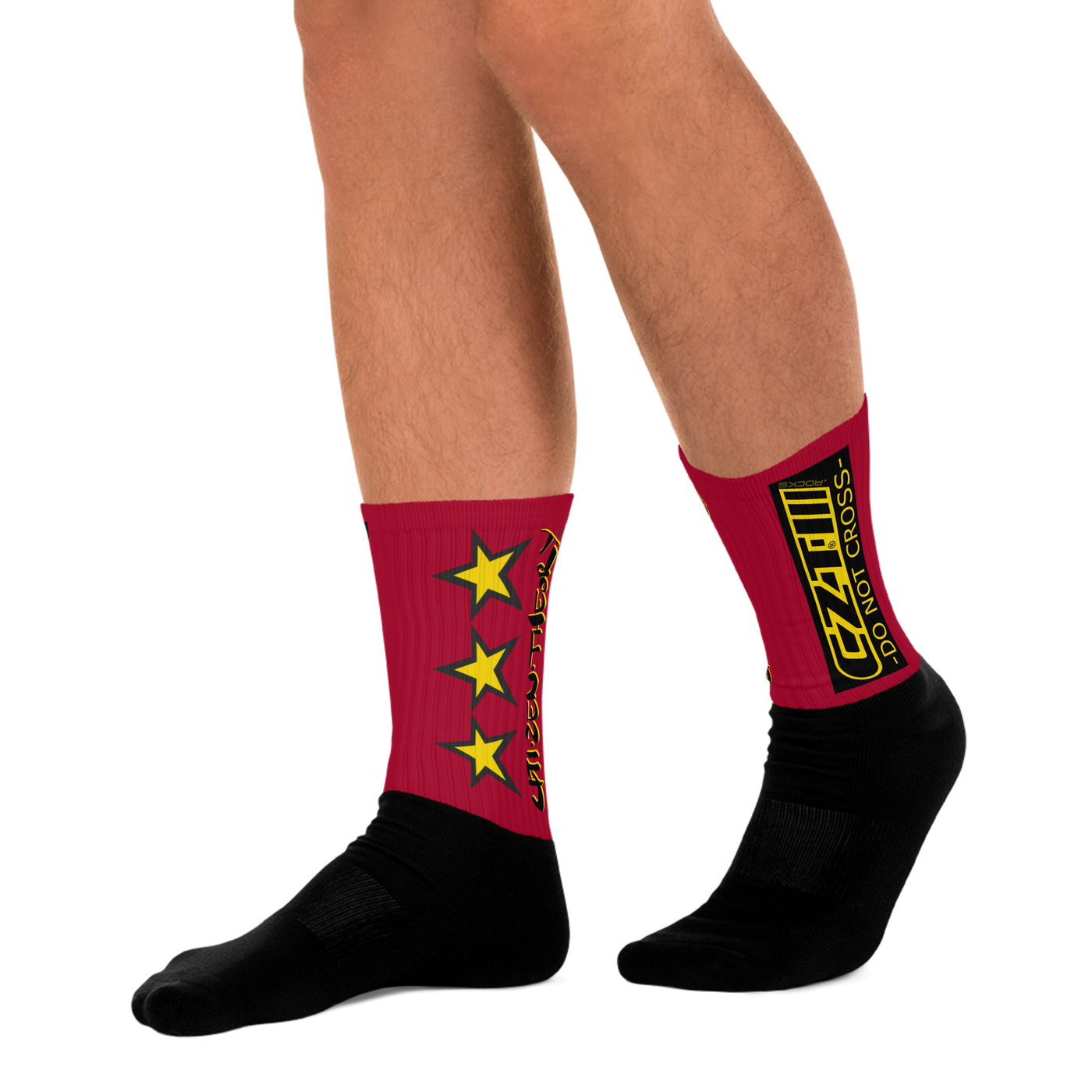 CZT DNC STAR Black Bottom Sublimation Comfy Socks