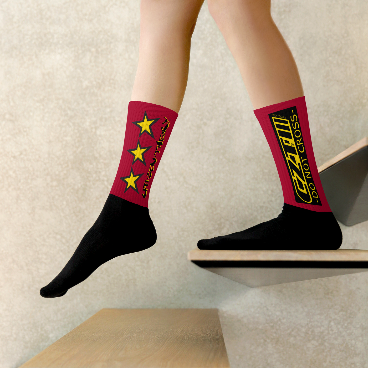 CZT DNC STAR Black Bottom Sublimation Comfy Socks