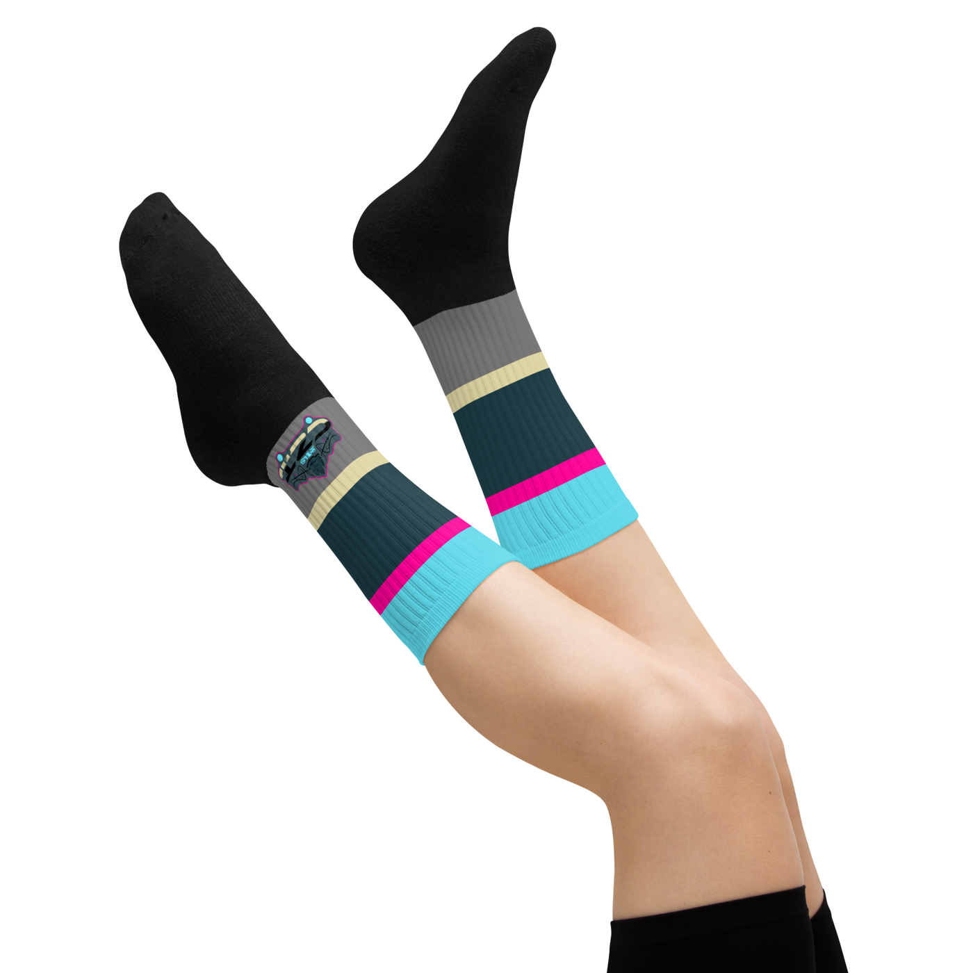 CZT SK8 Summer Hockey Cushioned Black Bottom Socks