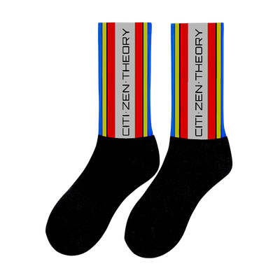 CZT VERT Stripes Black Bottom Sublimation Socks