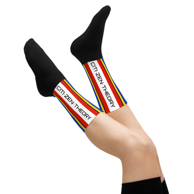 CZT VERT Stripes Black Bottom Sublimation Socks