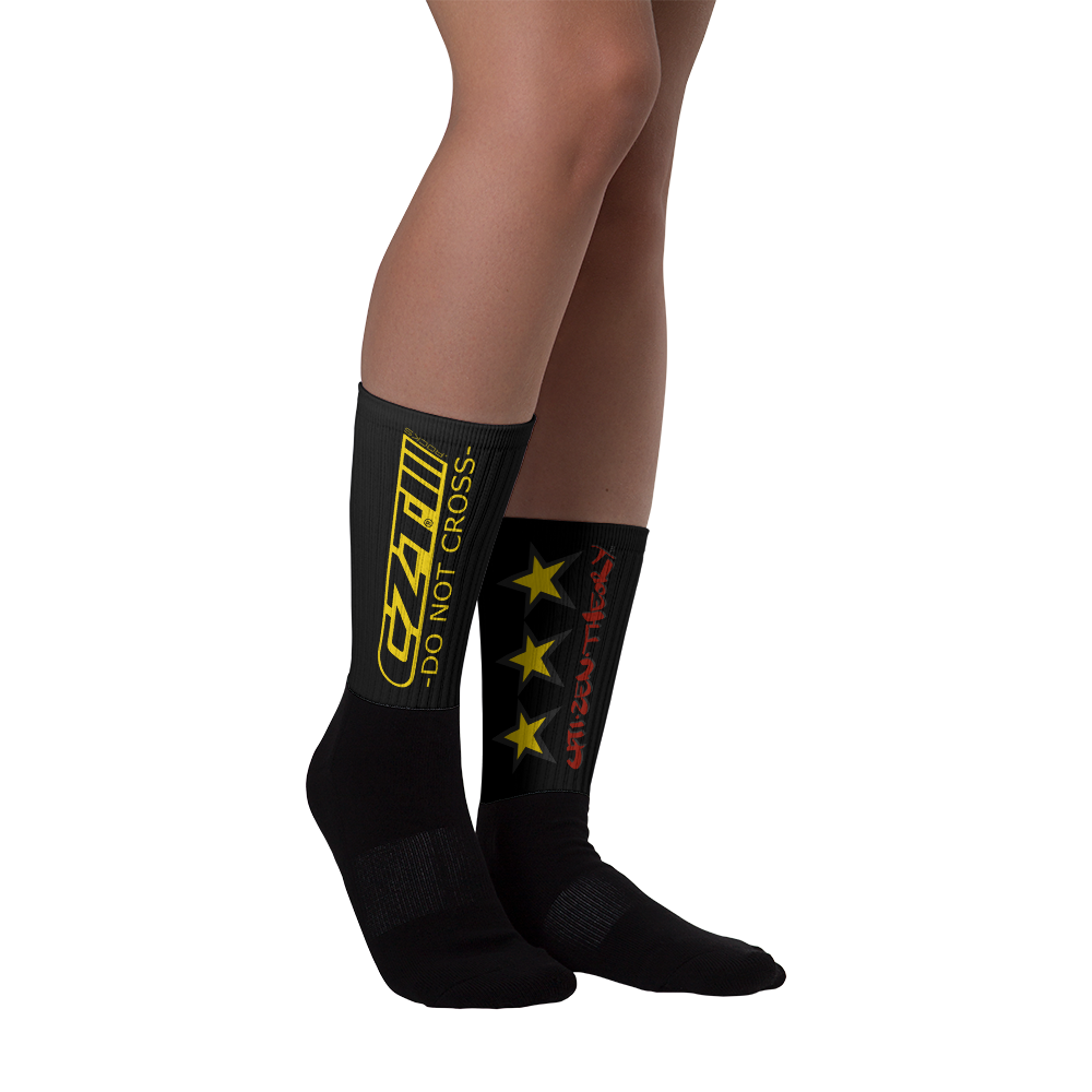 CZT DNC STAR Black Bottom Sublimation Comfy Socks