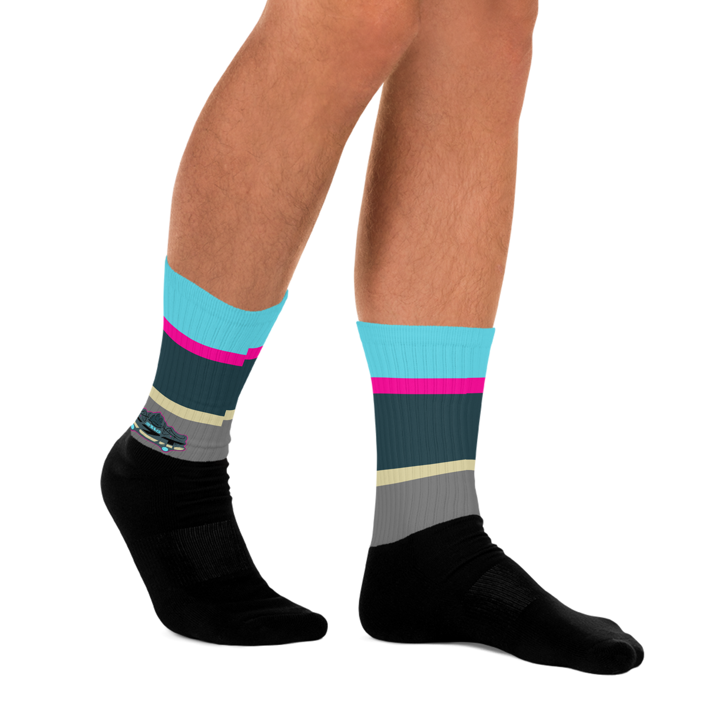 CZT SK8 Summer Hockey Cushioned Black Bottom Socks