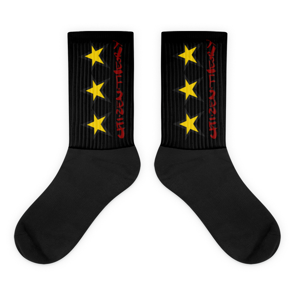 CZT DNC STAR Black Bottom Sublimation Comfy Socks