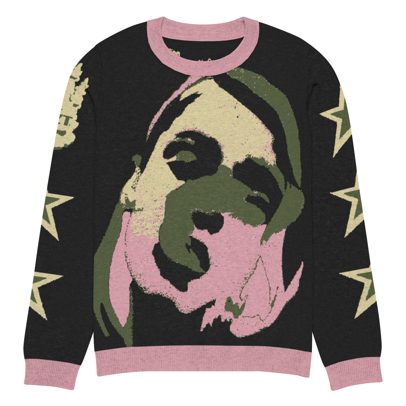 CZT FEMME Star Knitted Crew Neck Sweater