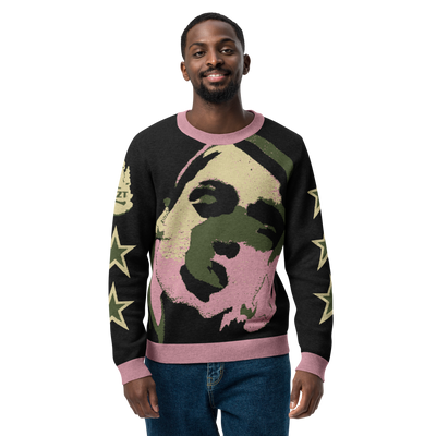 CZT FEMME Star Knitted Crew Neck Sweater