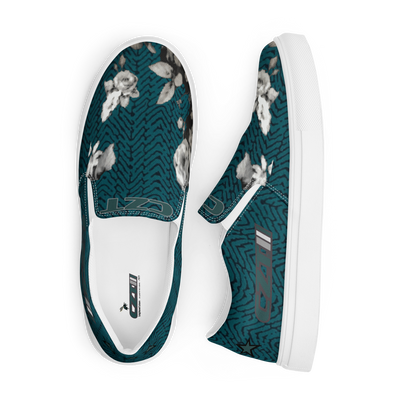 CZT FLORAL Herringbone Classic Casual Comfortable Canvas Slip-ons