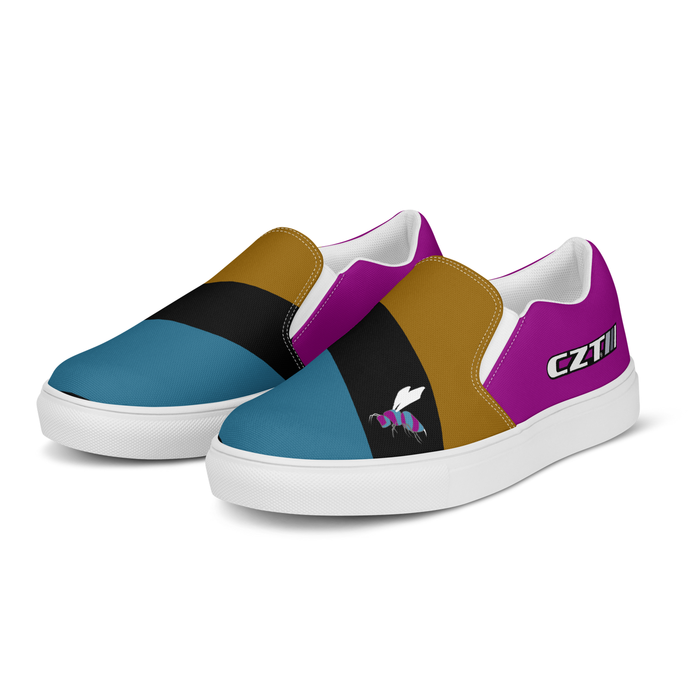 CZT SK8 BEE Classic Casual Comfortable Canvas Slip-Ons Sustainable (Unisex)