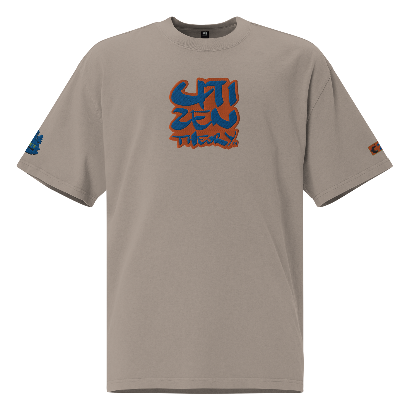 CZT Stacked-Script Embroidered Oversized S/S Faded Tee (Unisex)
