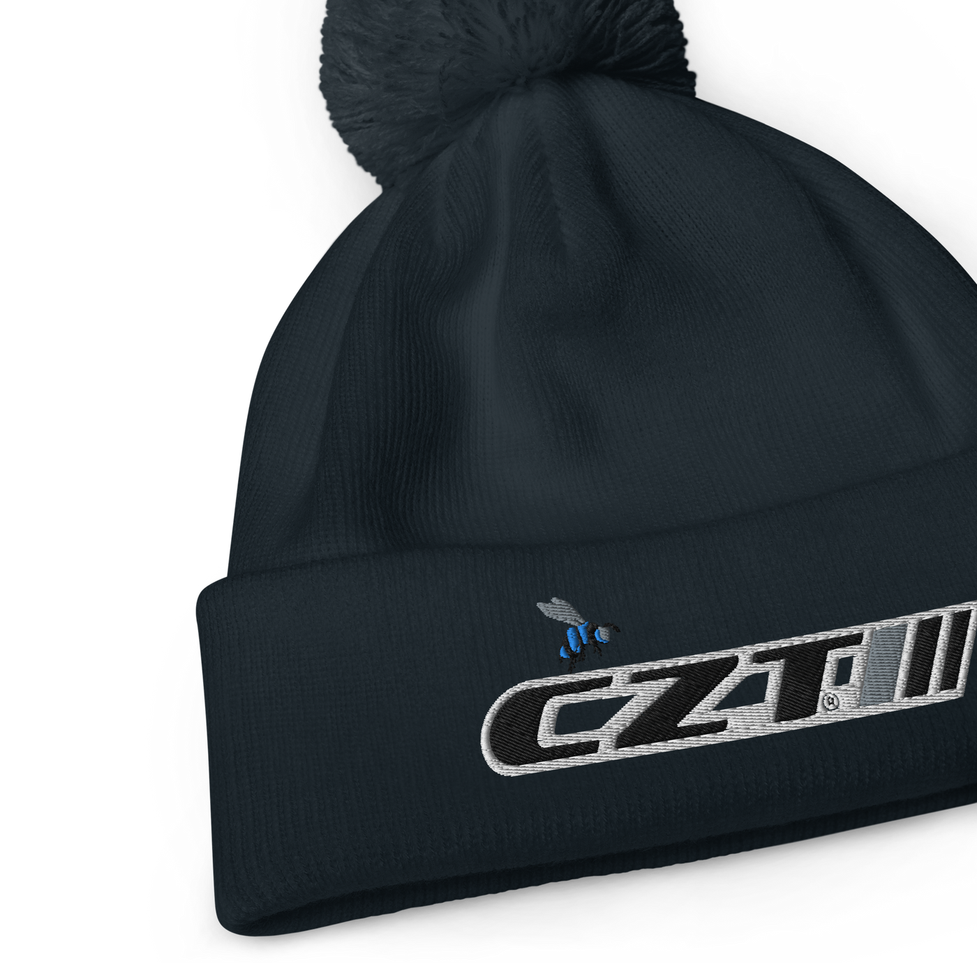 CZT BEE & Banner Logo Earthtone Pom Cuffed Beanie