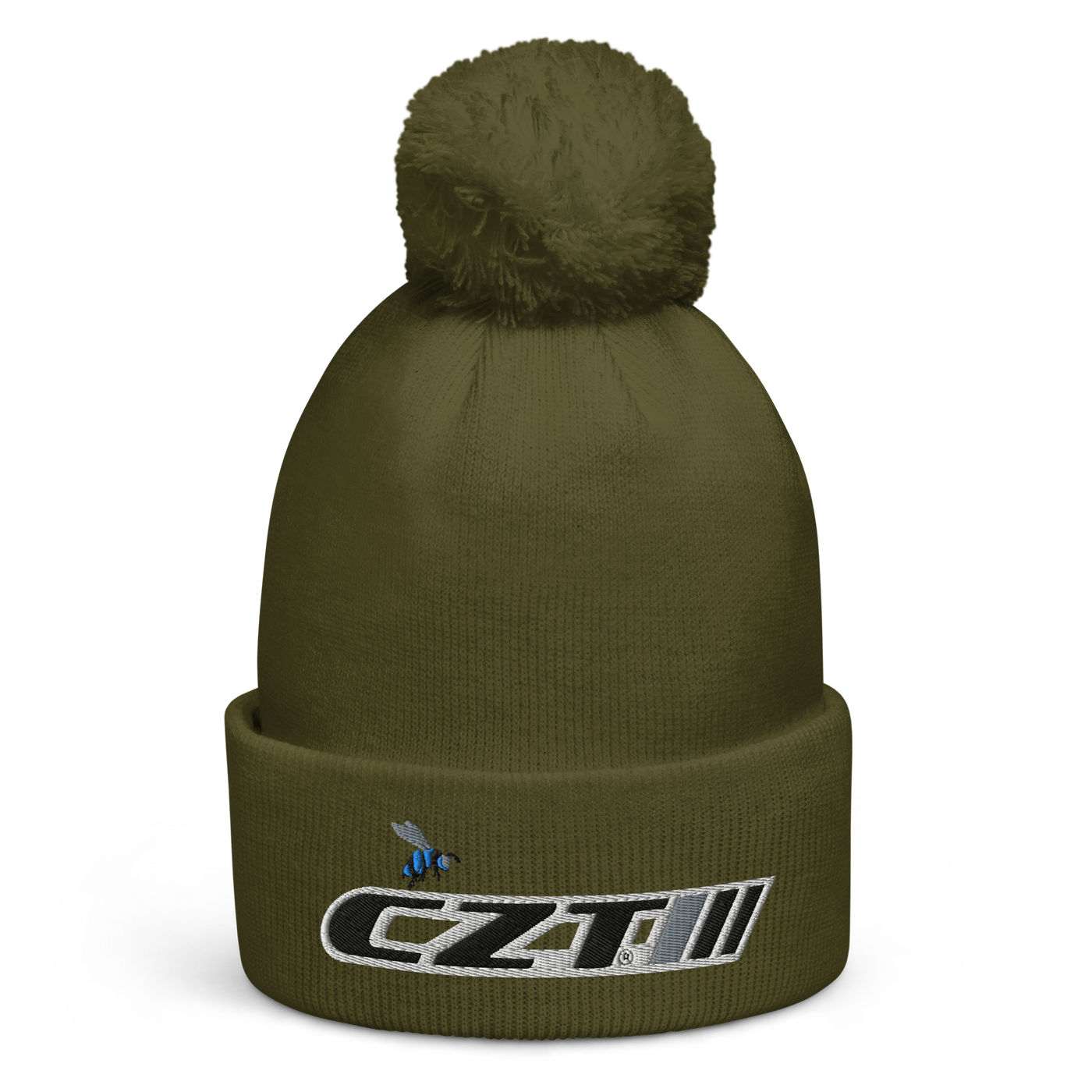 CZT BEE & Banner Logo Earthtone Pom Cuffed Beanie