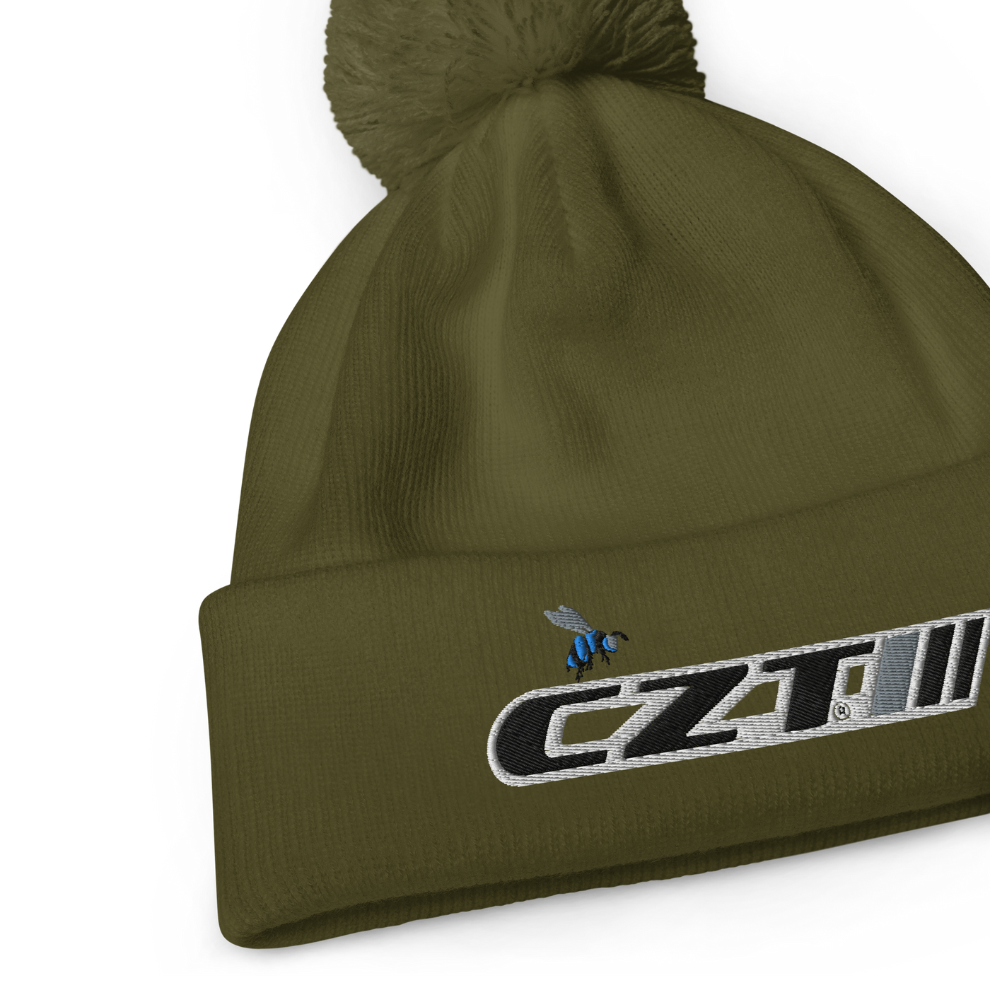 CZT BEE & Banner Logo Earthtone Pom Cuffed Beanie