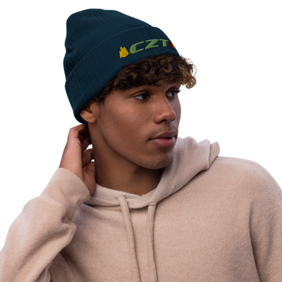 CZT Banner Logo Embroidered Ribbed Beanie (Recycled)