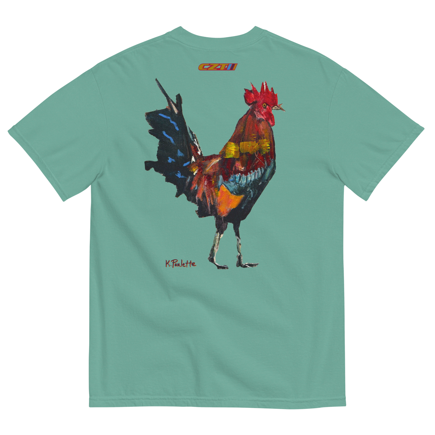 CZT x KP - The BLUEGRASS ROOSTER Embroidered Vintage Tee (Unisex)