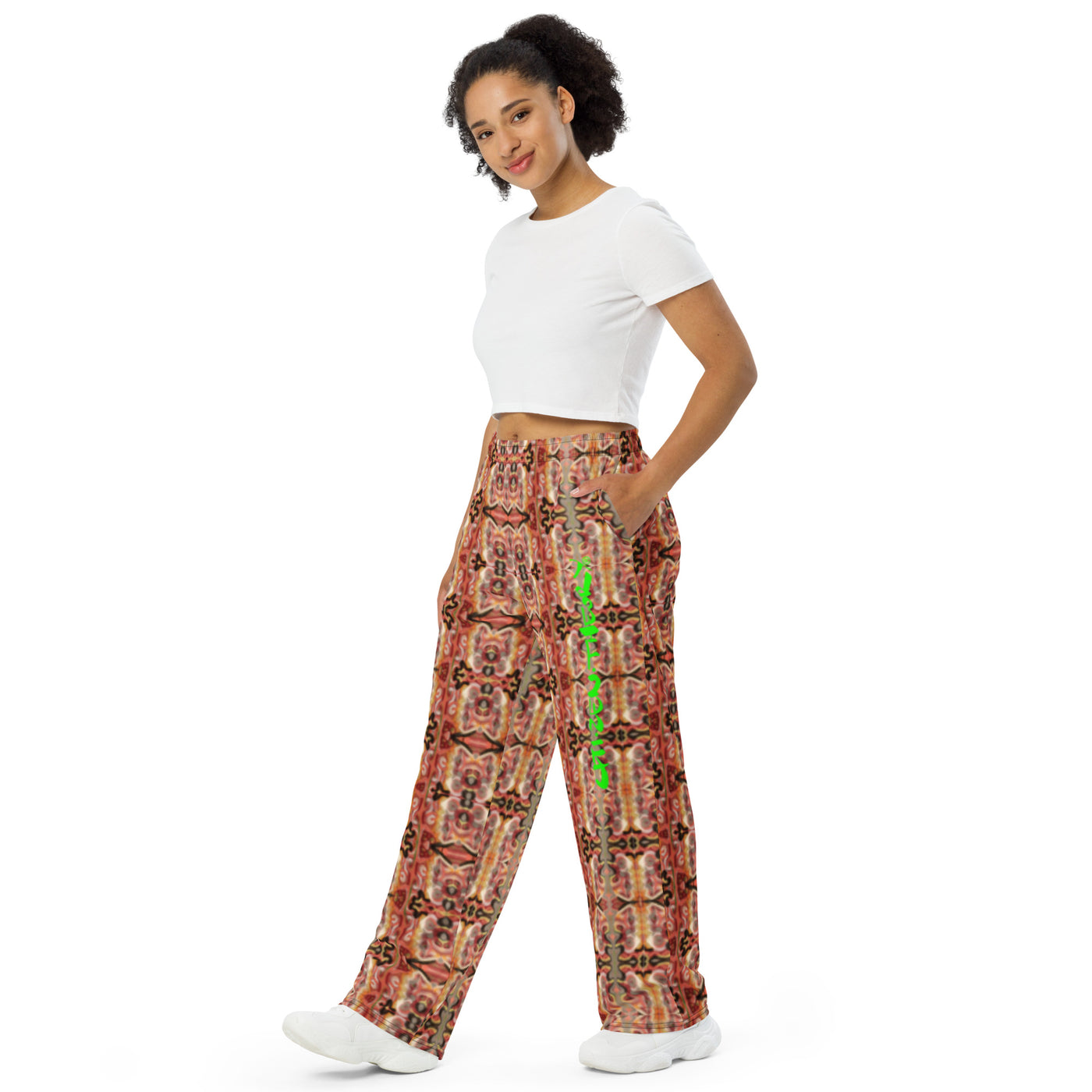 CZT Graphic Print Midweight Wide-leg Pajama Pant Bottoms
