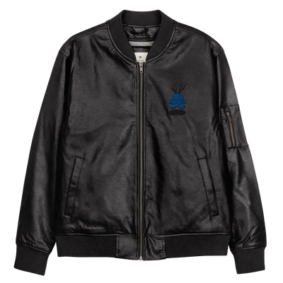 CZT Embroidered BBB Mascot Leather Bomber Jacket