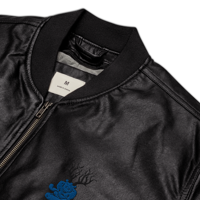 CZT Embroidered BBB Mascot Leather Bomber Jacket