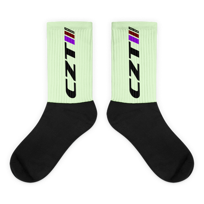 CZT Banner Logo n Feather Black-Bottom Socks