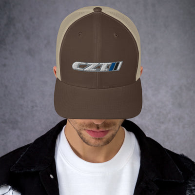 CZT Embroidered Banner Logo Mesh Snapback Cap